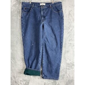 Vintage‎ LL Bean Double L Mens Jeans 44x30 Relaxed Fit Fleece Lined Straight Leg